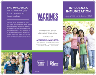 Influenza Immunization Immunize For A Better Life March 2018 Iowa